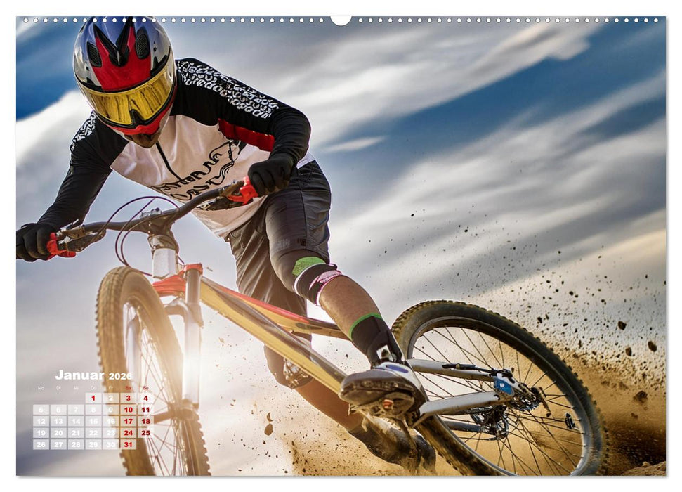 Abfahrtsrausch Downhill Aktion (CALVENDO Premium Wandkalender 2026)