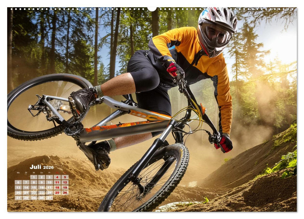 Abfahrtsrausch Downhill Aktion (CALVENDO Premium Wandkalender 2026)
