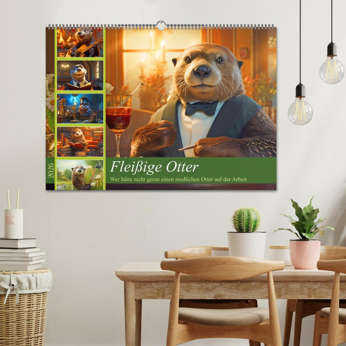 Fleißige Otter - Wer hätte nicht gerne einen niedlichen Otter auf der Arbeit (CALVENDO Wandkalender 2026)