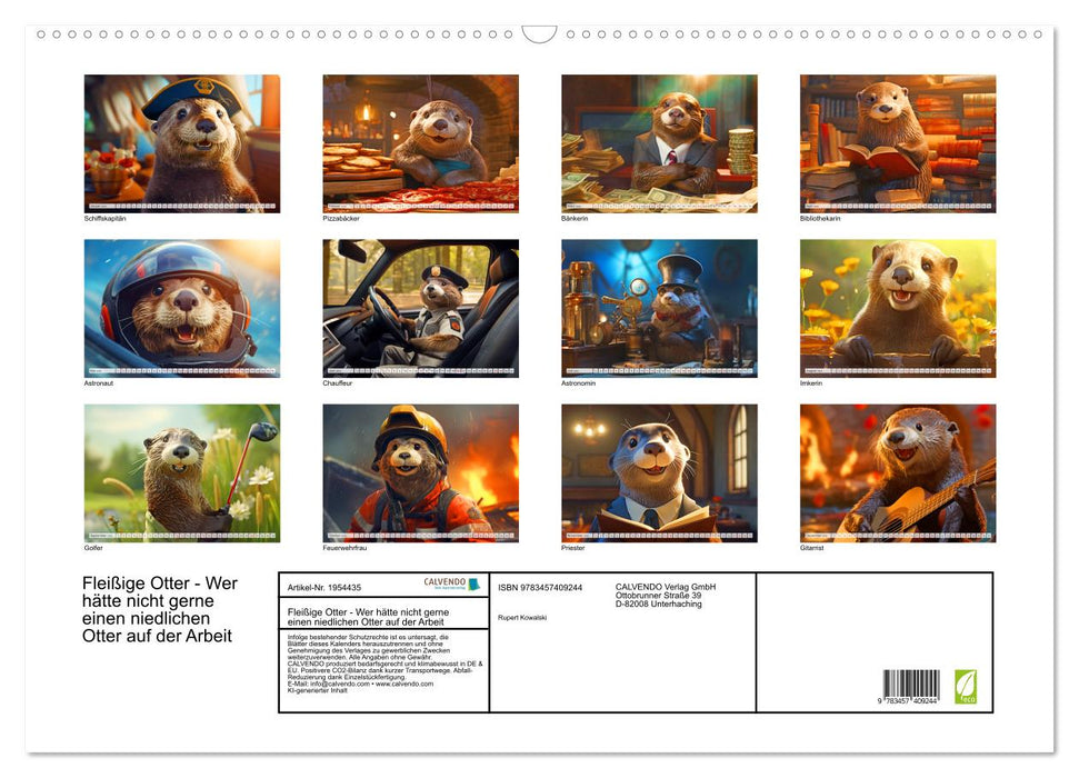 Fleißige Otter - Wer hätte nicht gerne einen niedlichen Otter auf der Arbeit (CALVENDO Wandkalender 2026)