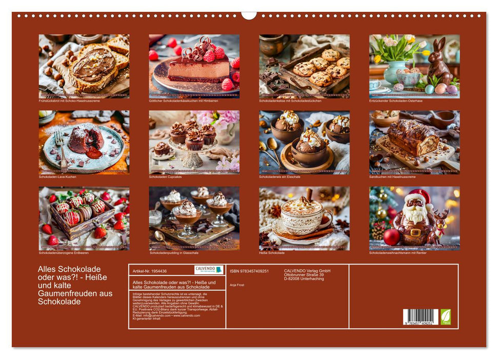 Alles Schokolade oder was?! - Heiße und kalte Gaumenfreuden aus Schokolade (CALVENDO Wandkalender 2026)