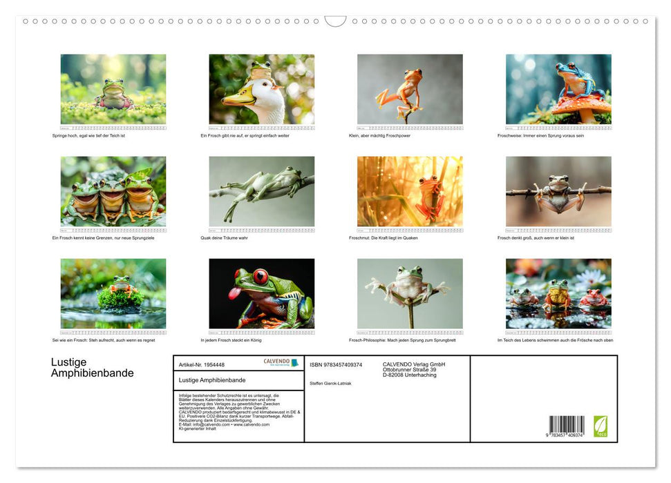 Lustige Amphibienbande (CALVENDO Wandkalender 2026)