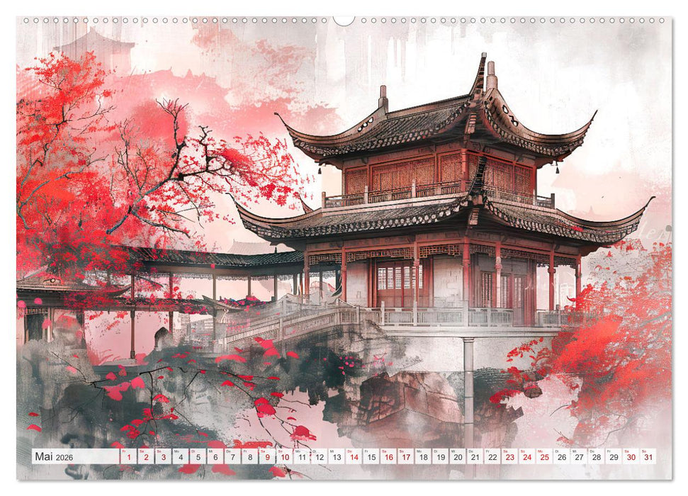 Die Essenz von China - Chinesische Landschaften und Symbole in Harmonie (CALVENDO Premium Wandkalender 2026)