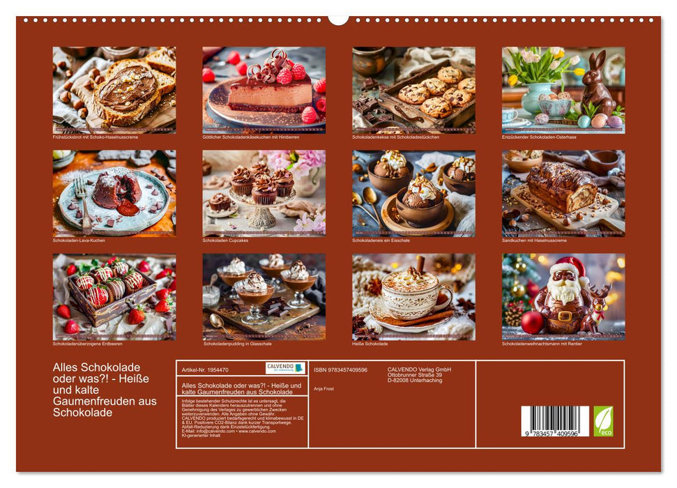 Alles Schokolade oder was?! - Heiße und kalte Gaumenfreuden aus Schokolade (CALVENDO Premium Wandkalender 2026)