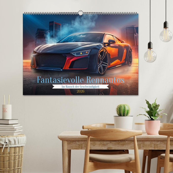 Fantasievolle Rennautos - Im Rausch der Geschwindigkeit (CALVENDO Wandkalender 2026)
