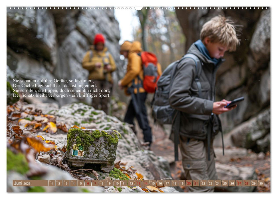 Geocaching Poesie (CALVENDO Premium Wandkalender 2026)