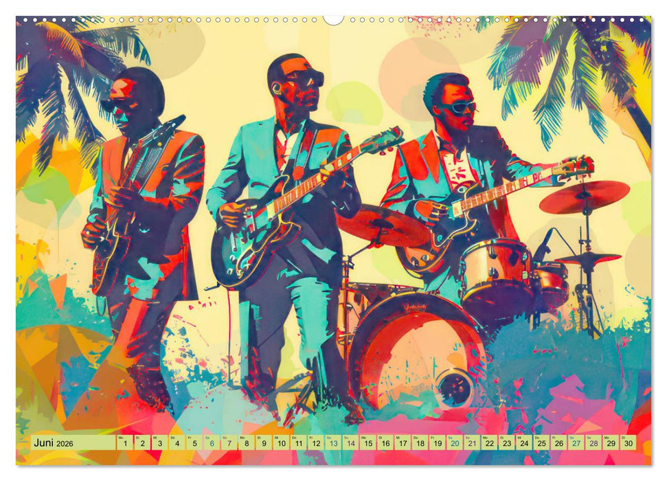 Musikanten im Pop-Art Stil (CALVENDO Premium Wandkalender 2026)
