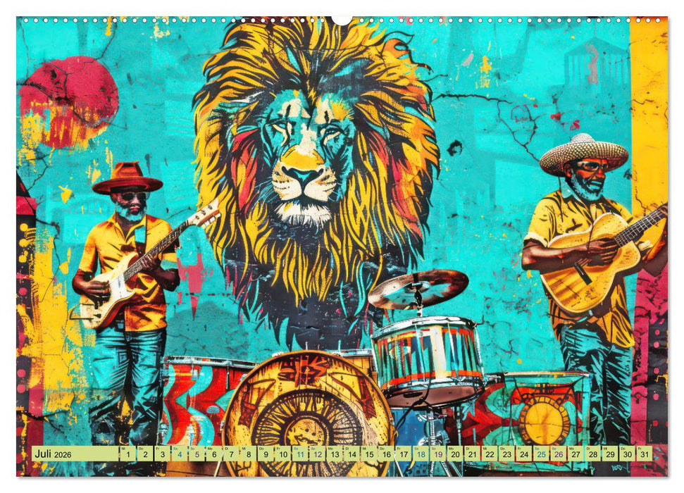 Musikanten im Pop-Art Stil (CALVENDO Premium Wandkalender 2026)