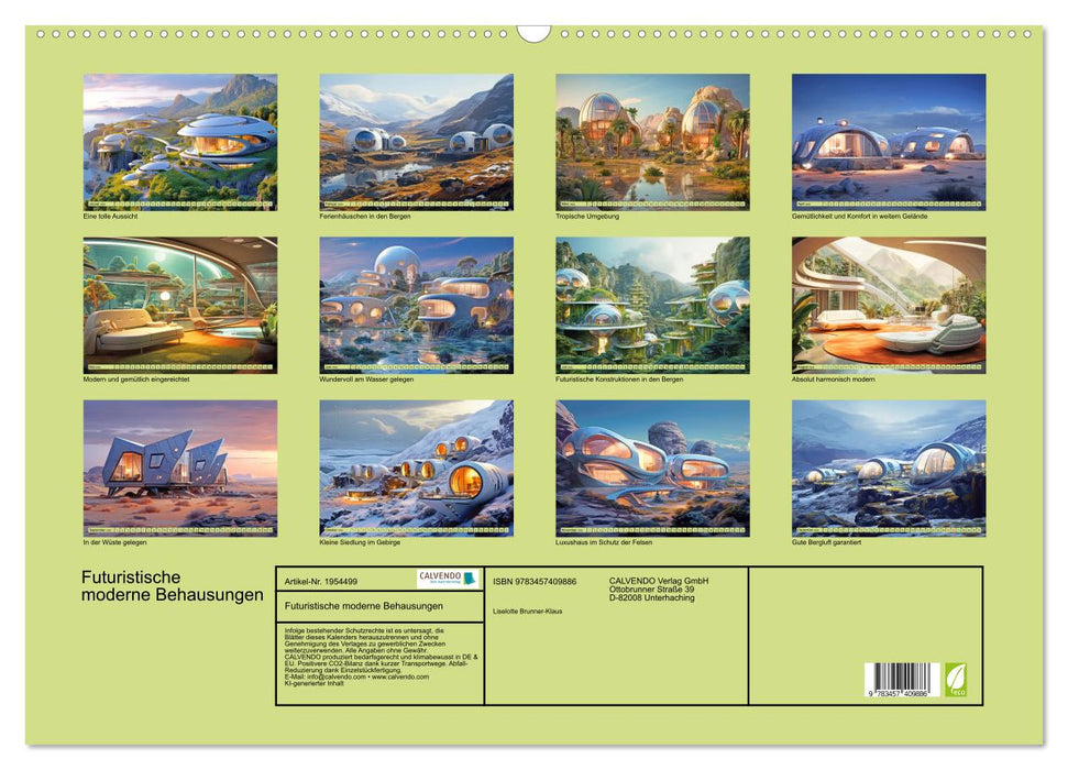 Futuristische moderne Behausungen (CALVENDO Wandkalender 2026)