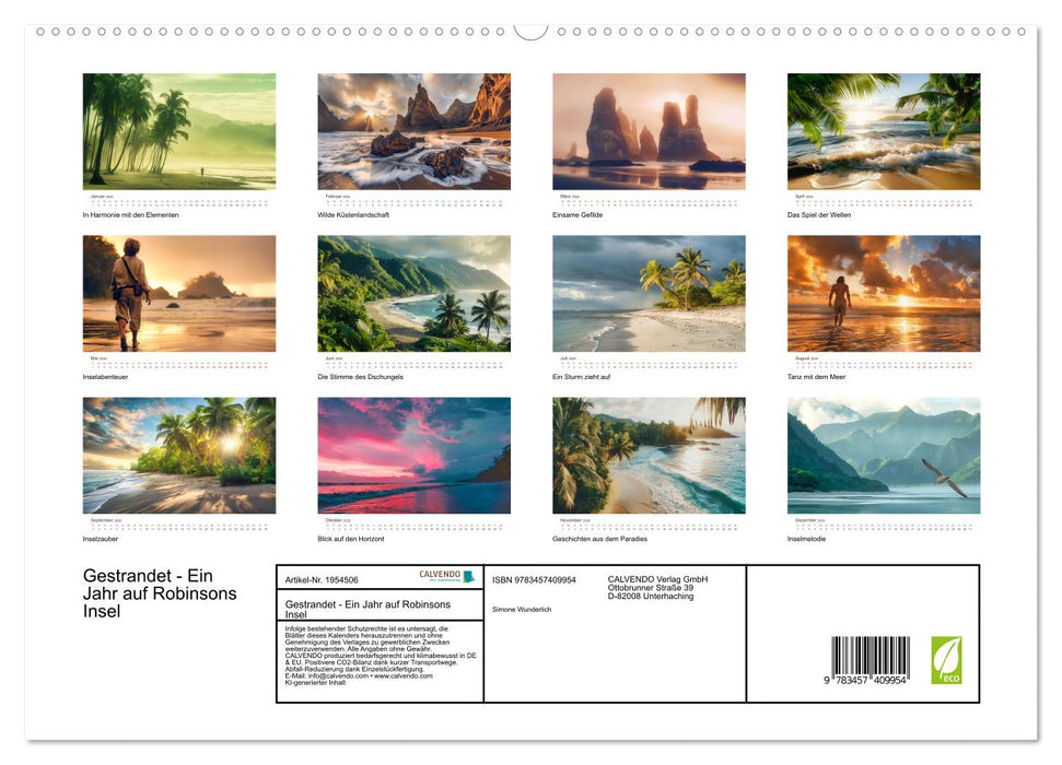 Gestrandet - Ein Jahr auf Robinsons Insel (CALVENDO Premium Wandkalender 2026)