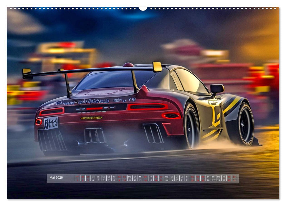 Fantasievolle Rennautos - Im Rausch der Geschwindigkeit (CALVENDO Premium Wandkalender 2026)