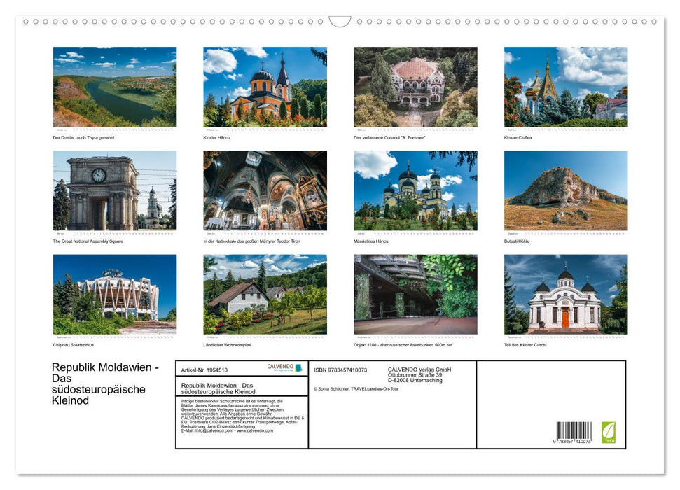 Republik Moldawien - Das südosteuropäische Kleinod (CALVENDO Wandkalender 2026)