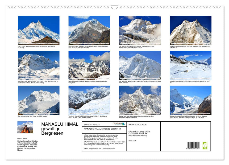MANASLU HIMAL gewaltige Bergriesen (CALVENDO Wandkalender 2026)