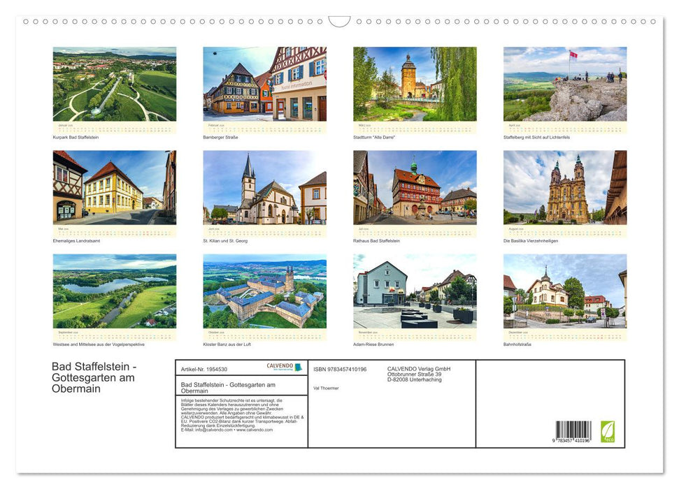Bad Staffelstein - Gottesgarten am Obermain (CALVENDO Wandkalender 2026)