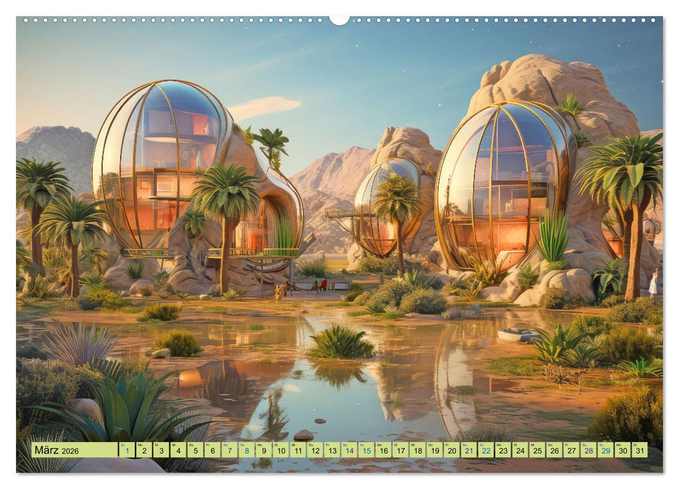 Futuristische moderne Behausungen (CALVENDO Premium Wandkalender 2026)