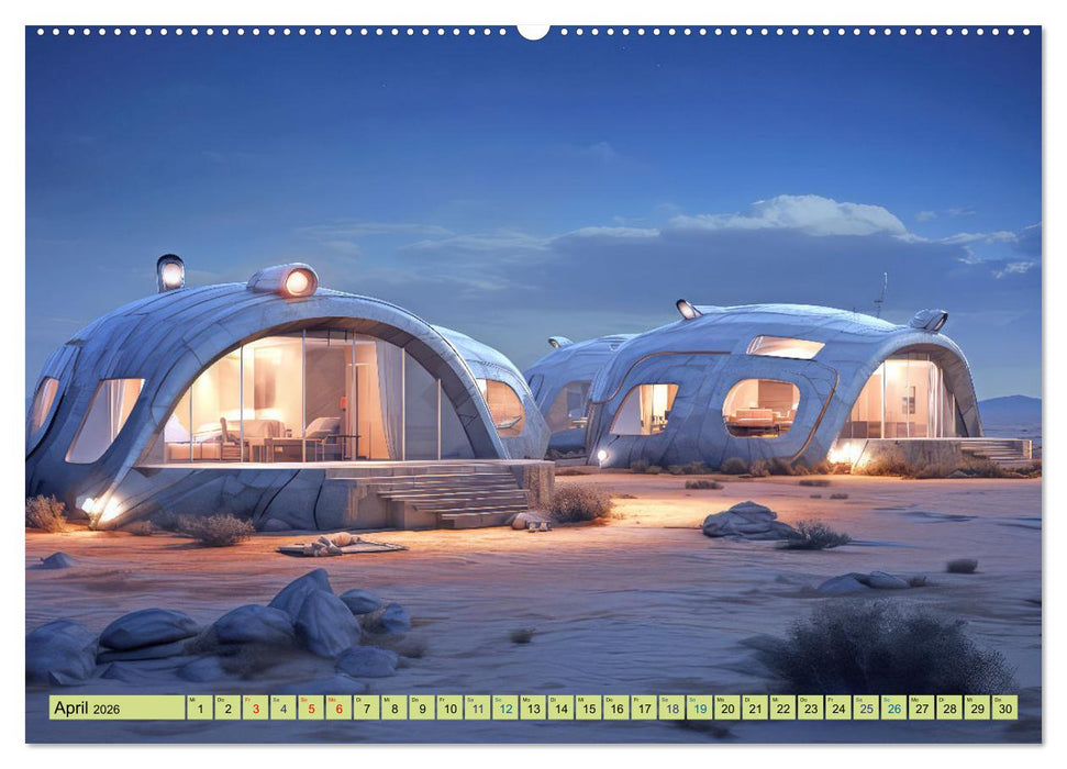 Futuristische moderne Behausungen (CALVENDO Premium Wandkalender 2026)