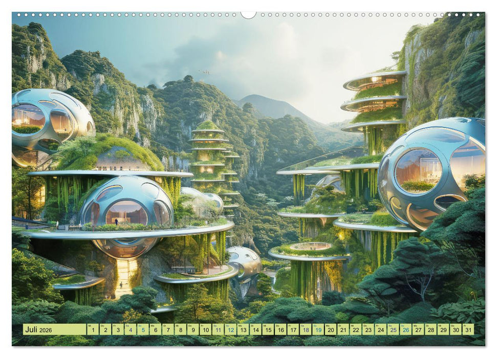 Futuristische moderne Behausungen (CALVENDO Premium Wandkalender 2026)