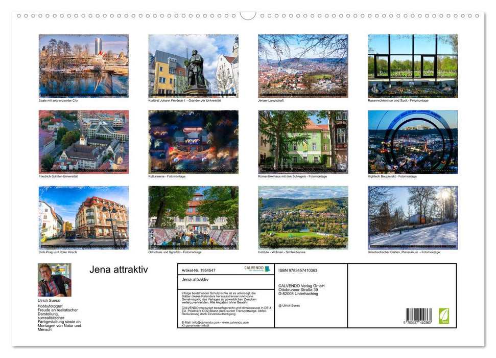 Jena attraktiv (CALVENDO Wandkalender 2026)