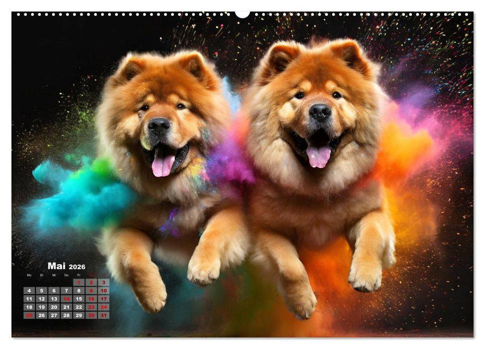 Holi Pulver - Doppelte Action (CALVENDO Wandkalender 2026)