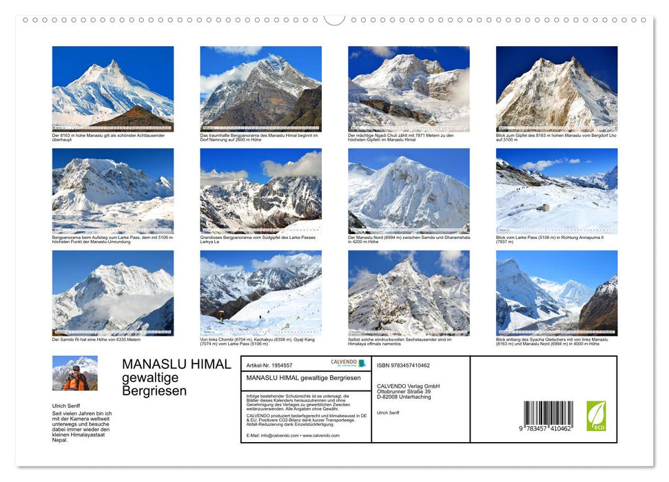 MANASLU HIMAL gewaltige Bergriesen (CALVENDO Premium Wandkalender 2026)