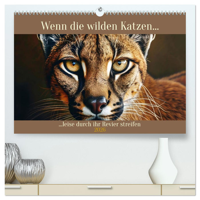 Wenn die wilden Katzen leise durch ihr Revier streifen (CALVENDO Premium Wandkalender 2026)