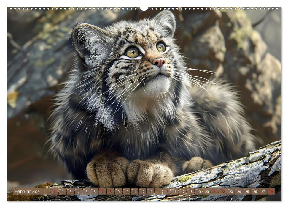 Wenn die wilden Katzen leise durch ihr Revier streifen (CALVENDO Premium Wandkalender 2026)