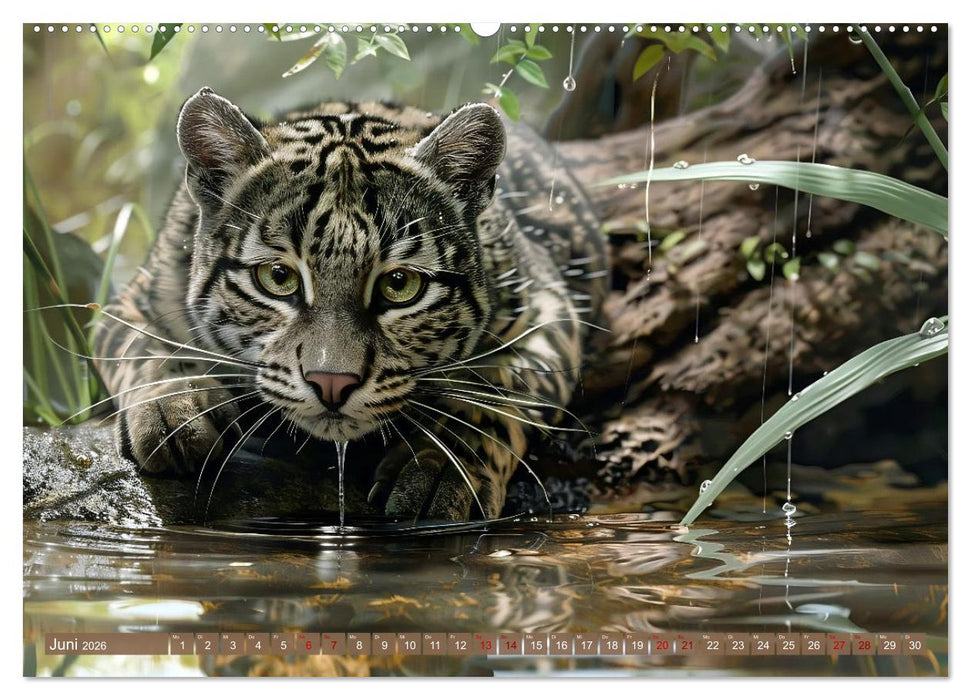 Wenn die wilden Katzen leise durch ihr Revier streifen (CALVENDO Premium Wandkalender 2026)
