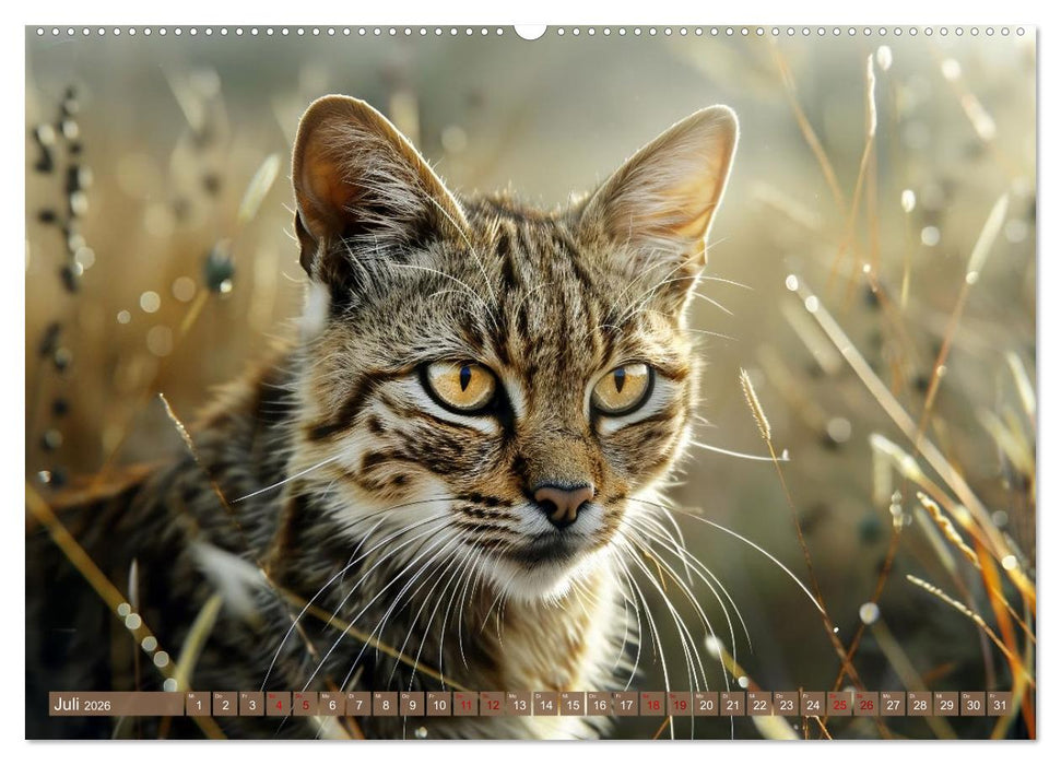 Wenn die wilden Katzen leise durch ihr Revier streifen (CALVENDO Premium Wandkalender 2026)