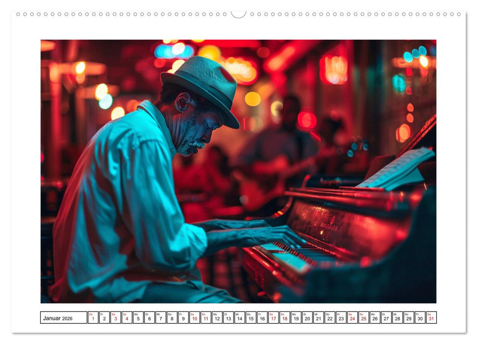 Jazz Geschichten um Mitternacht (CALVENDO Premium Wandkalender 2026)