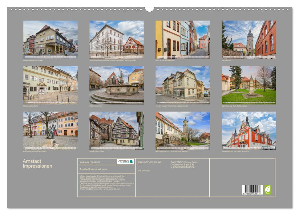 Arnstadt Impressionen (CALVENDO Wandkalender 2026)