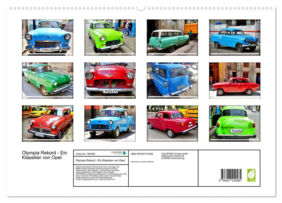 Olympia Rekord - Ein Klassiker von Opel (CALVENDO Premium Wandkalender 2026)