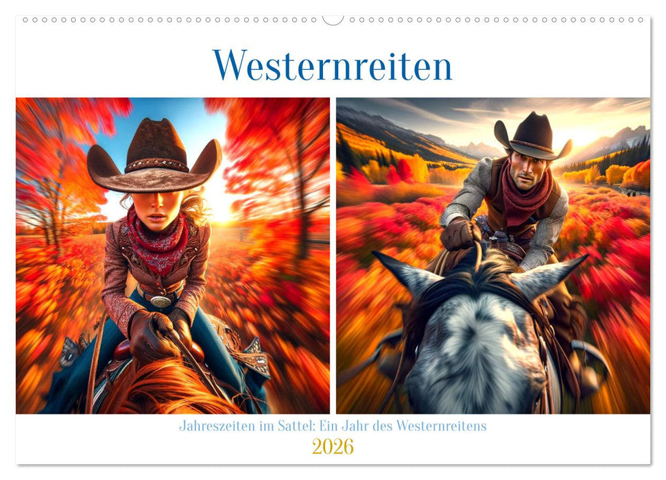 Westernreiten - Jahreszeiten im Sattel (CALVENDO Wandkalender 2026)