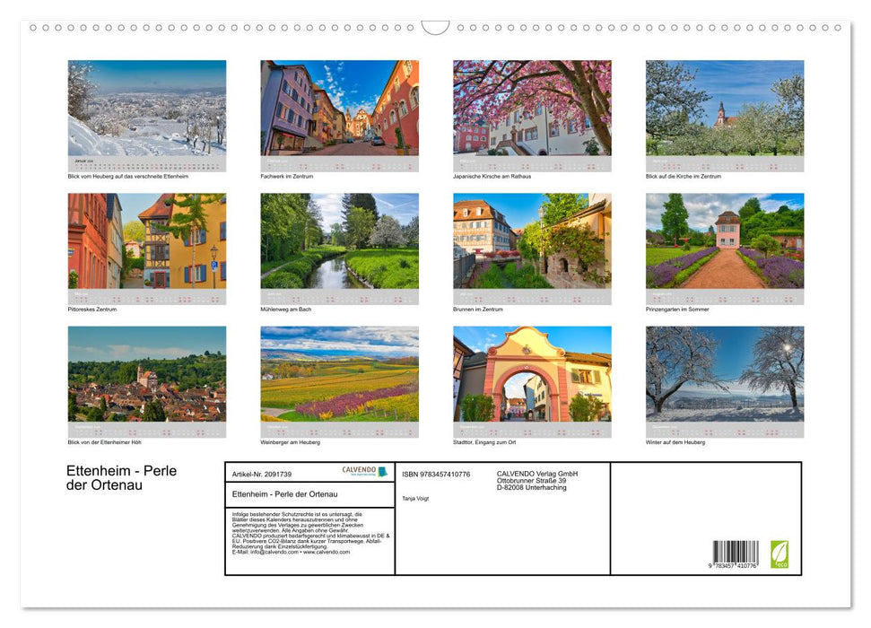 Ettenheim - Perle der Ortenau (CALVENDO Wandkalender 2026)
