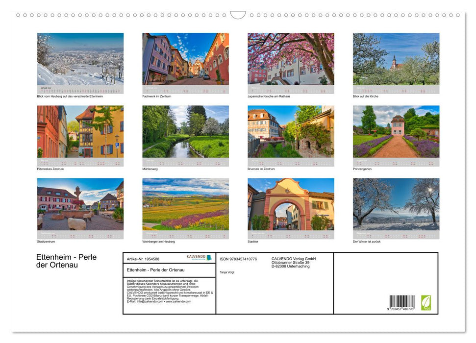 Ettenheim - Perle der Ortenau (CALVENDO Wandkalender 2026)