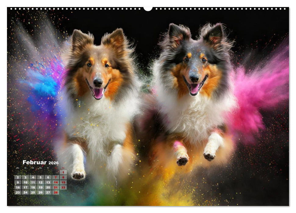 Holi Pulver - Doppelte Action (CALVENDO Premium Wandkalender 2026)