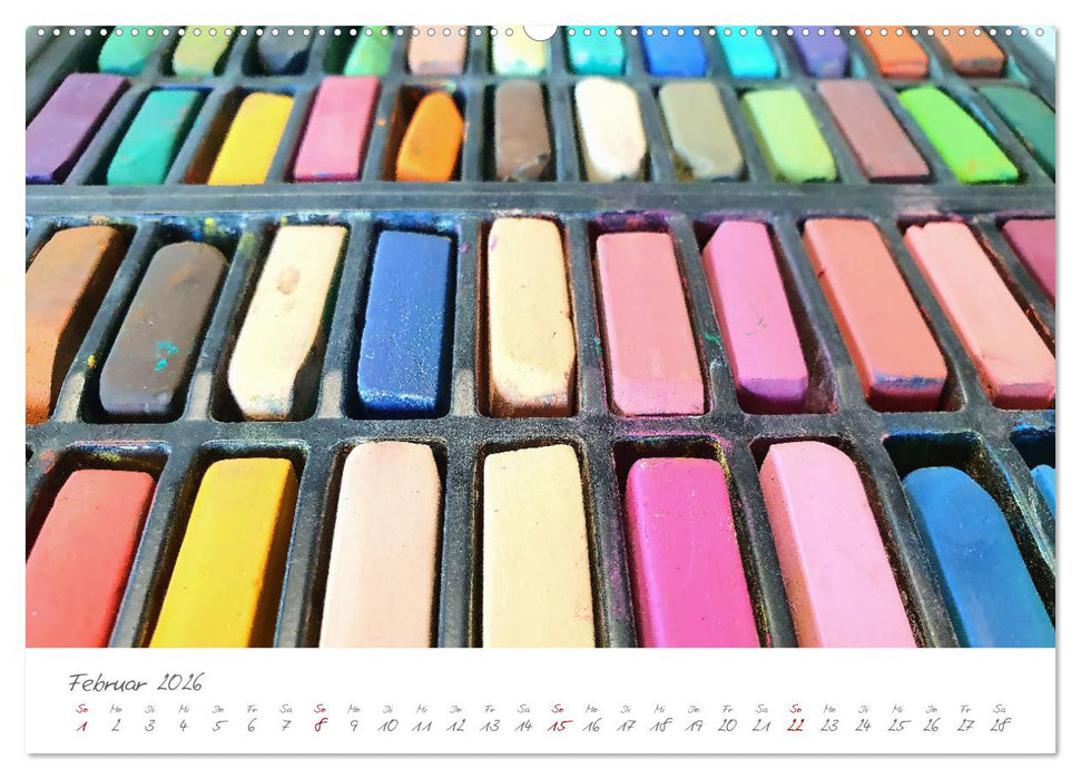 Atelierimpressionen - Des Künstlers Handwerkzeug im Portrait (CALVENDO Wandkalender 2026)