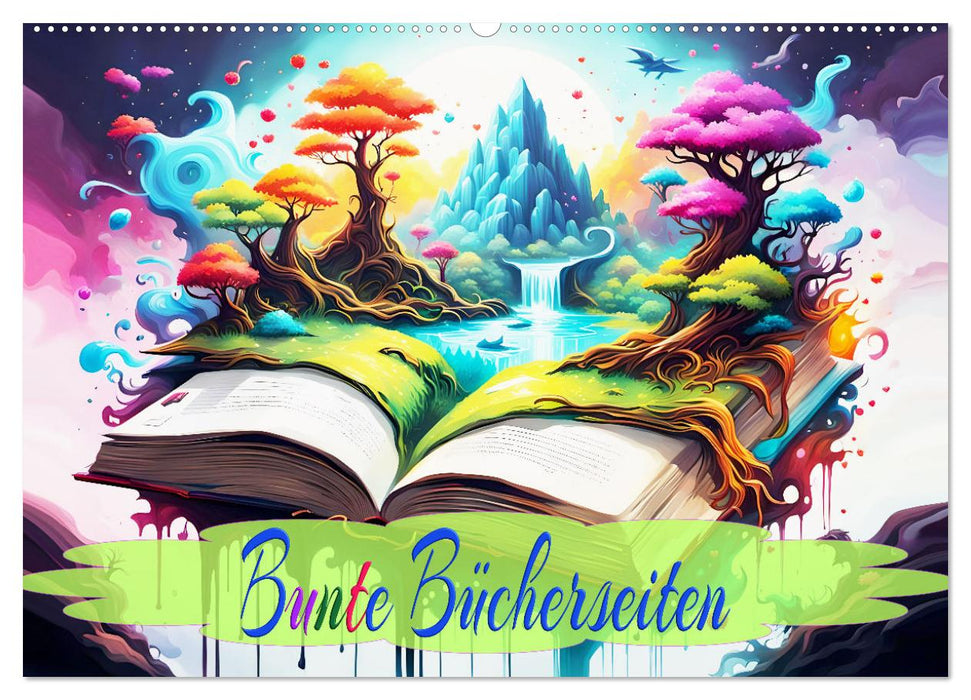 Bunte Bücherseiten (CALVENDO Wandkalender 2026)