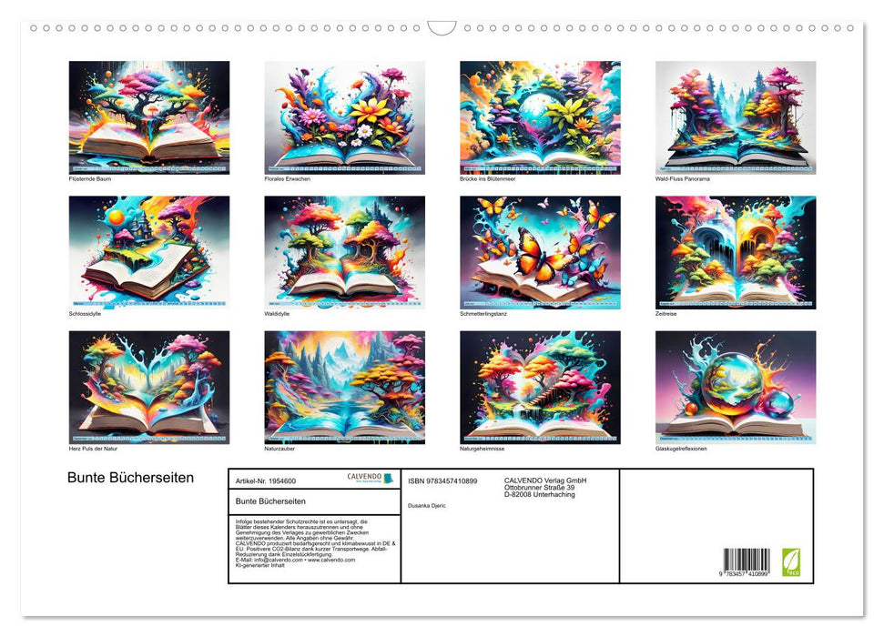 Bunte Bücherseiten (CALVENDO Wandkalender 2026)