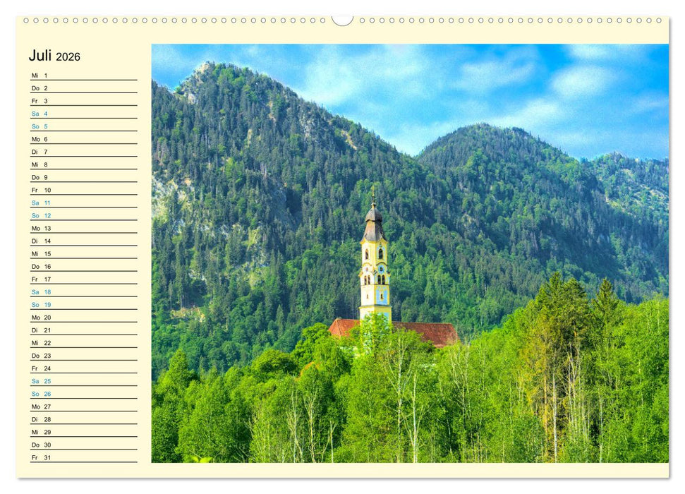 Bayern - Idylle zwischen Allgäu und Bayerischen Alpen (CALVENDO Premium Wandkalender 2026)