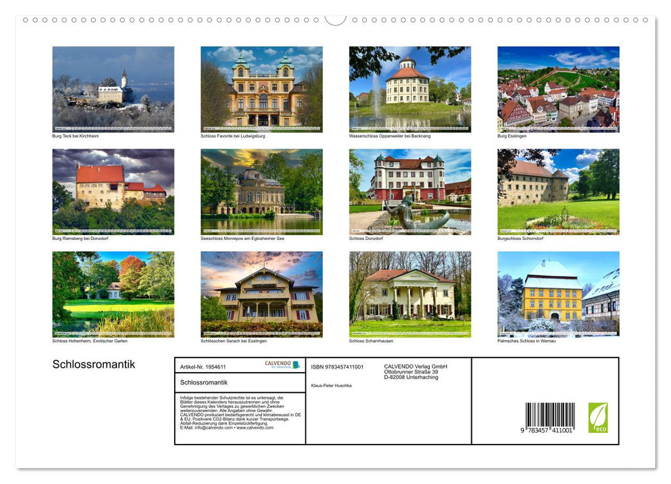 Schlossromantik (CALVENDO Premium Wandkalender 2026)