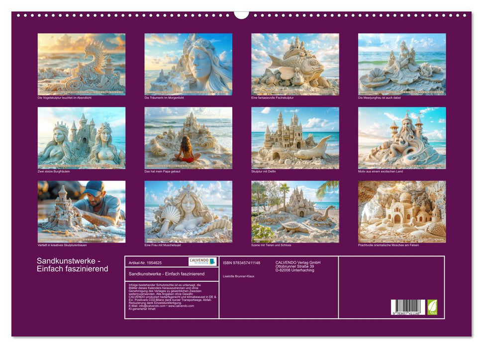 Sandkunstwerke - Einfach faszinierend (CALVENDO Wandkalender 2026)