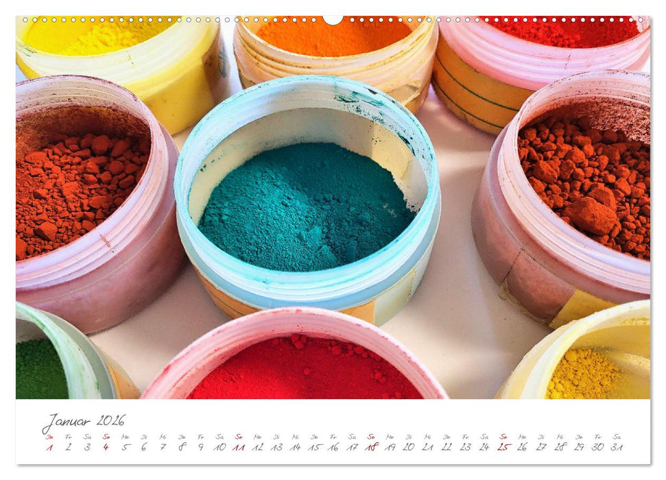 Atelierimpressionen - Des Künstlers Handwerkzeug im Portrait (CALVENDO Premium Wandkalender 2026)