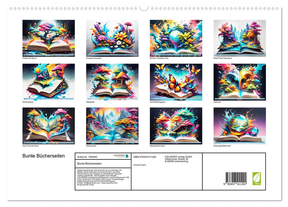 Bunte Bücherseiten (CALVENDO Premium Wandkalender 2026)