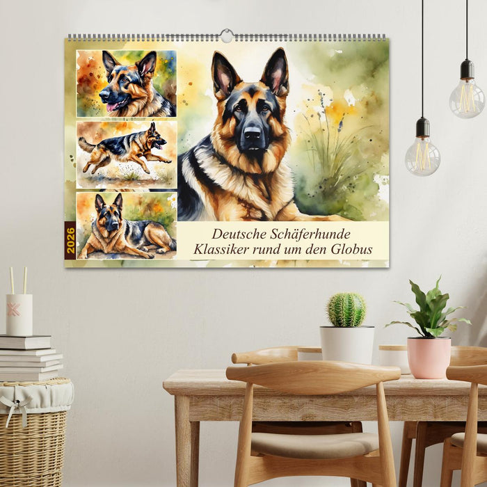Deutsche Schäferhunde - Klassiker rund um den Globus (CALVENDO Wandkalender 2026)