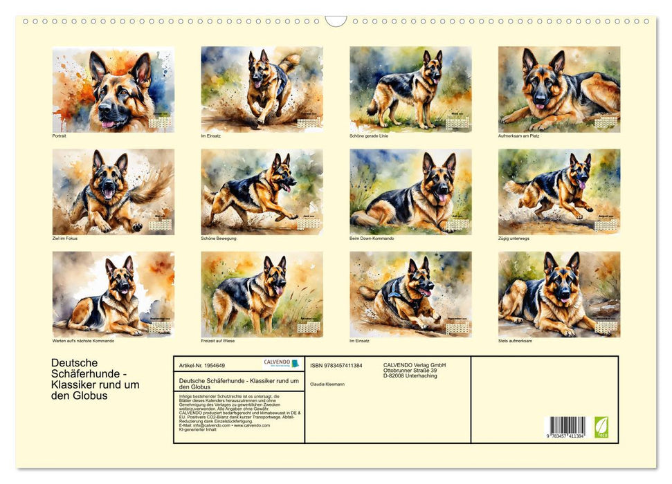 Deutsche Schäferhunde - Klassiker rund um den Globus (CALVENDO Wandkalender 2026)