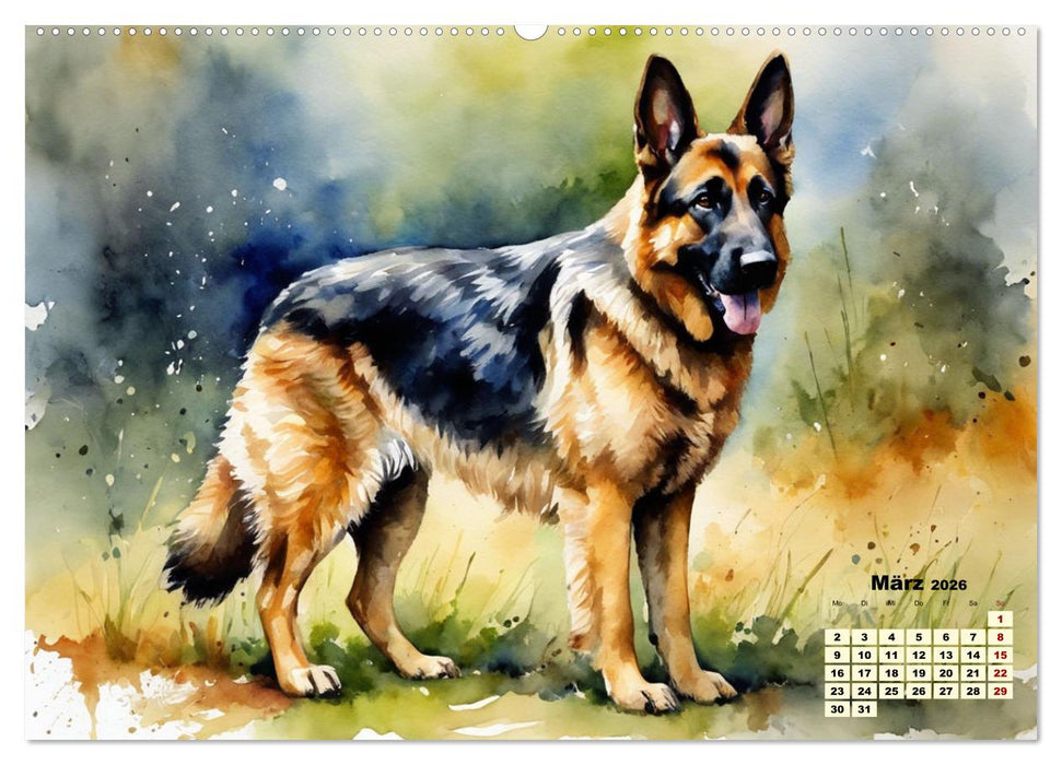 Deutsche Schäferhunde - Klassiker rund um den Globus (CALVENDO Wandkalender 2026)