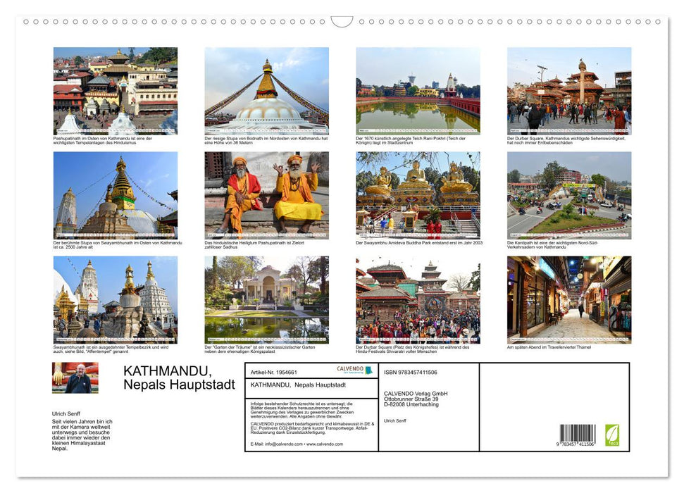 KATHMANDU, Nepals Hauptstadt (CALVENDO Wandkalender 2026)