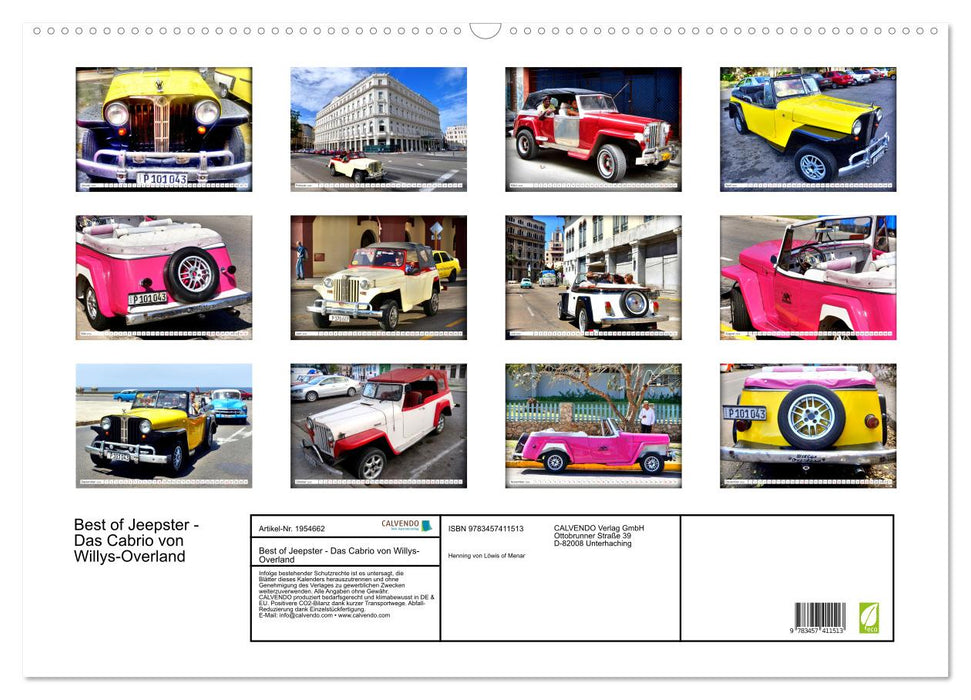 Best of Jeepster - Das Cabrio von Willys-Overland (CALVENDO Wandkalender 2026)