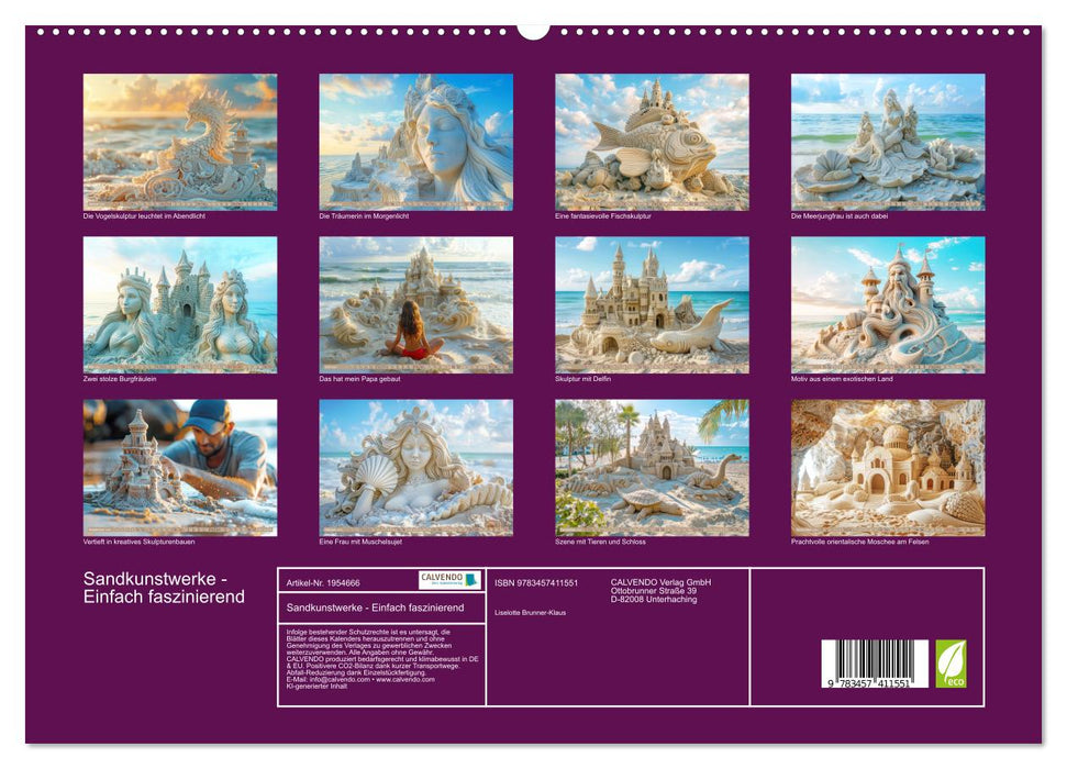 Sandkunstwerke - Einfach faszinierend (CALVENDO Premium Wandkalender 2026)