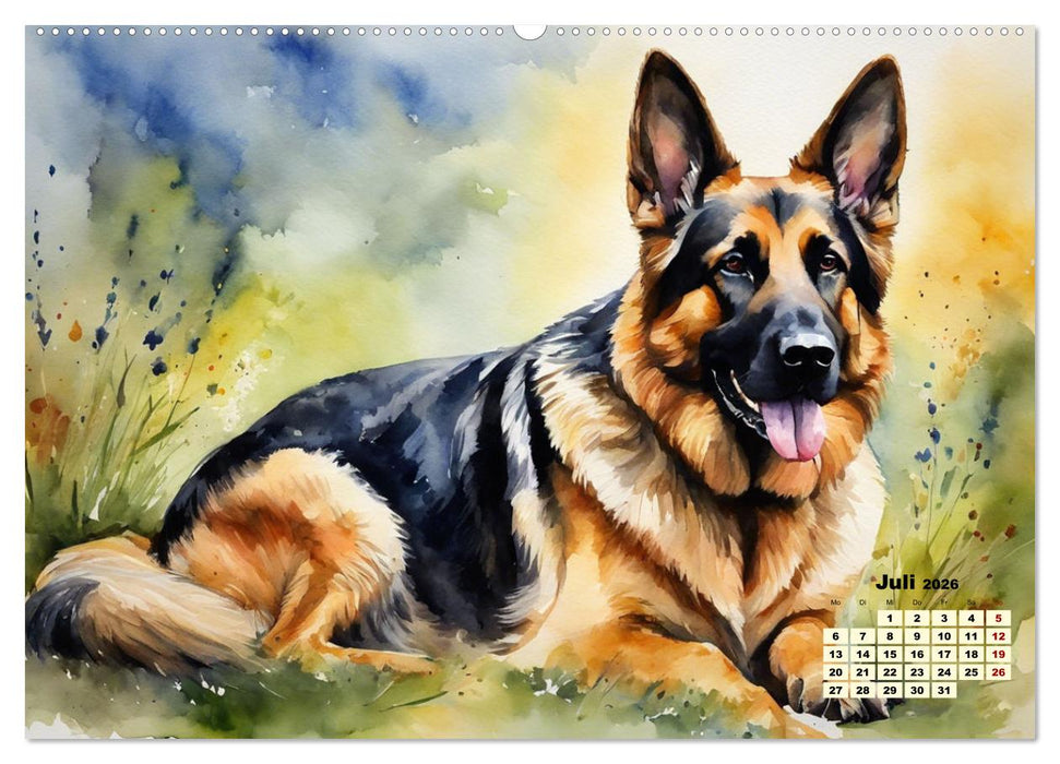 Deutsche Schäferhunde - Klassiker rund um den Globus (CALVENDO Premium Wandkalender 2026)